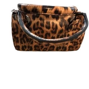 Leopard print small duffle handbag